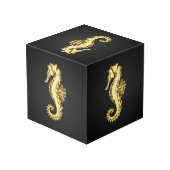 金ゴールド多角形船馬 フォトキューブ (裏面アングル)