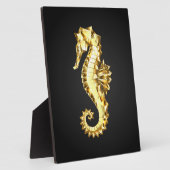 金ゴールド多角形船馬 フォトプラーク (側面)