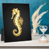 金ゴールド多角形船馬 フォトプラーク (側面)