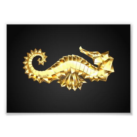 金ゴールド多角形船馬 フォトプリント            (正面)