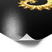 金ゴールド多角形船馬 フォトプリント            (角)