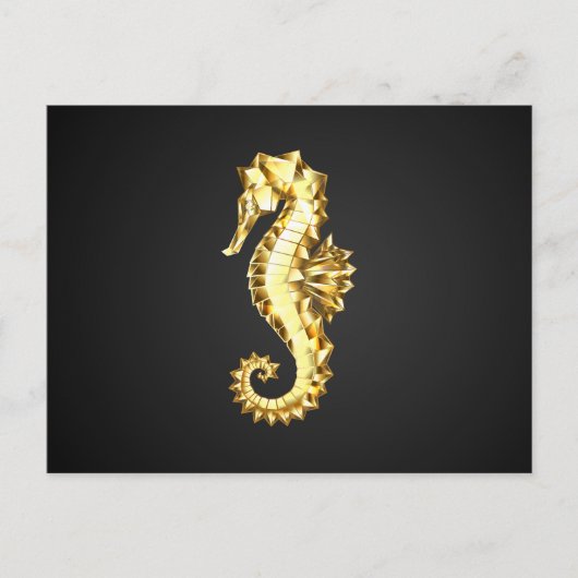 金ゴールド多角形船馬 ポストカード (正面)