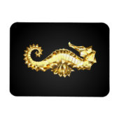 金ゴールド多角形船馬 マグネット (横)
