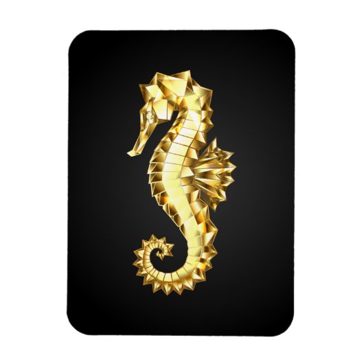 金ゴールド多角形船馬 マグネット (縦)