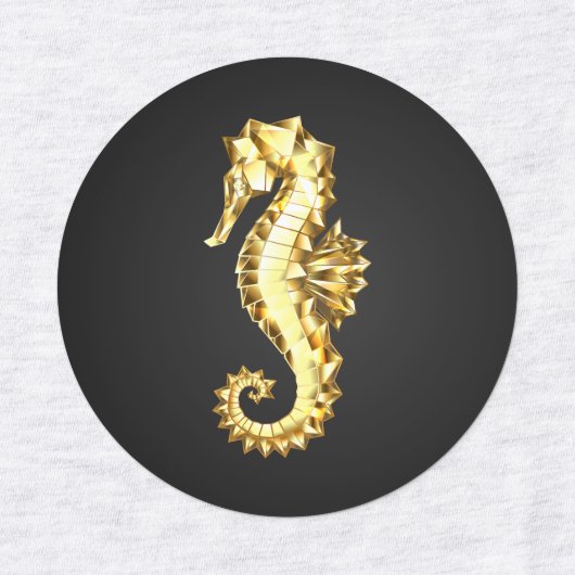 金ゴールド多角形船馬 ラベル (デザイン1)