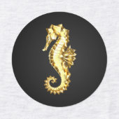 金ゴールド多角形船馬 ラベル (デザイン2)