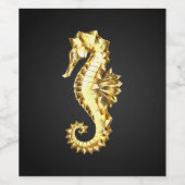 金ゴールド多角形船馬 ワインラベル (シングルラベル)