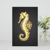 金ゴールド多角形船馬 便箋 (スタンド正面)