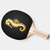 金ゴールド多角形船馬 卓球ラケット (横)