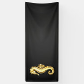 金ゴールド多角形船馬 横断幕 (縦)