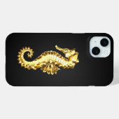 金ゴールド多角形船馬 Case-Mate iPhoneケース (裏面 (横))