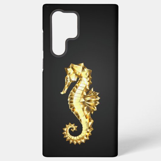 金ゴールド多角形船馬 SAMSUNG GALAXYケース (裏面)