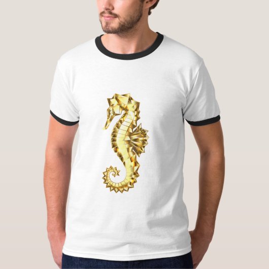 金ゴールド多角形船馬 Tシャツ (正面)