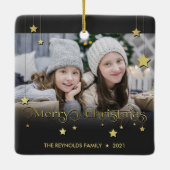 金ゴールド大切メリークリスマススター セラミックオーナメント (裏面)