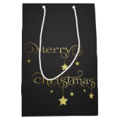 金ゴールド大切メリークリスマススター ミディアムペーパーバッグ (正面)