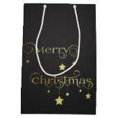 金ゴールド大切メリークリスマススター ミディアムペーパーバッグ (裏面)