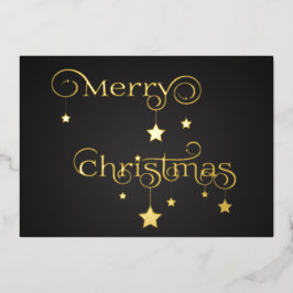 金ゴールド大切メリークリスマススター 箔シーズンカード