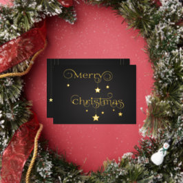 金ゴールド大切メリークリスマススター 箔シーズンカード