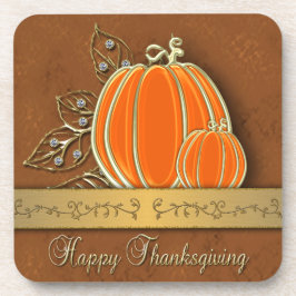 金ゴールド大切感謝祭パンプキ葉ン コースター