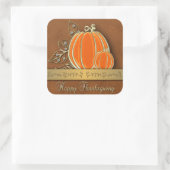 金ゴールド大切感謝祭パンプキ葉ン スクエアシール (バッグ)