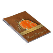 金ゴールド大切感謝祭パンプキ葉ン ノートブック (右側)