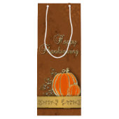 金ゴールド大切感謝祭パンプキ葉ン ワインギフトバッグ (裏面)