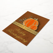 金ゴールド大切感謝祭パンプキ葉ン 箔シーズンカード (回転した状態)