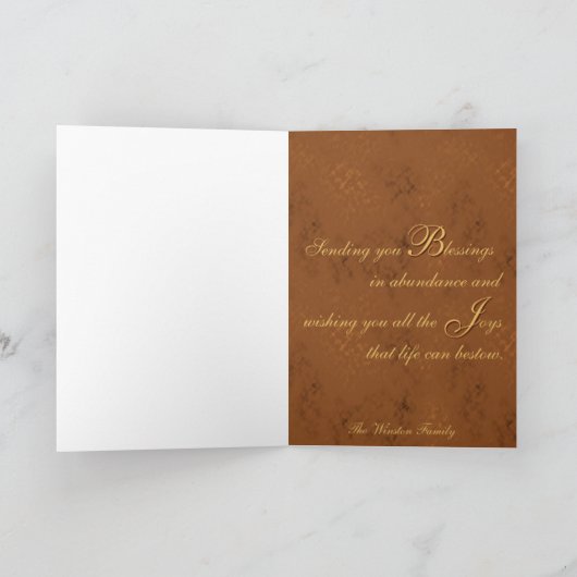 金ゴールド大切感謝祭パンプキ離れンズホリデイ シーズンカード (内部)