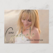 金ゴールド大学院スクリプトブラックフォトQRコードウェブサイト ポストカード (正面)