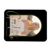 金ゴールド大学院スクリプト黒のアーチエレガント写真 マグネット (横)