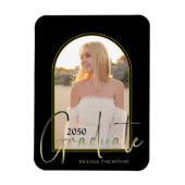 金ゴールド大学院スクリプト黒のアーチエレガント写真 マグネット (縦)