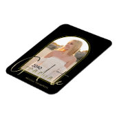 金ゴールド大学院スクリプト黒のアーチエレガント写真 マグネット (左側)