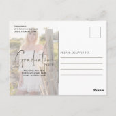 金ゴールド大学院スクリプト黒2つのVellum写真予算 ポストカード (裏面)