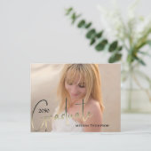 金ゴールド大学院スクリプト黒2つのVellum写真予算 ポストカード (スタンド正面)