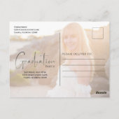 金ゴールド大学院スクリプト黒2つのVellum写真予算 ポストカード (裏面)