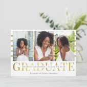 金ゴールド大学院トレンディー写真卒業発表 案内状 (スタンド正面)