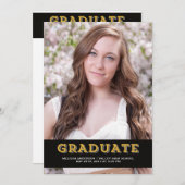 金ゴールド大学院ポートレート 招待状 (正面/裏面)