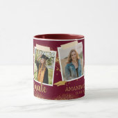 金ゴールド大学院写真名マルーン卒業 マグカップ (中央)