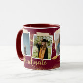 金ゴールド大学院写真名マルーン卒業 マグカップ (正面左)