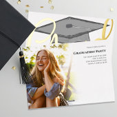 金ゴールド大学院台本卒業写真テンプレート 箔招待状