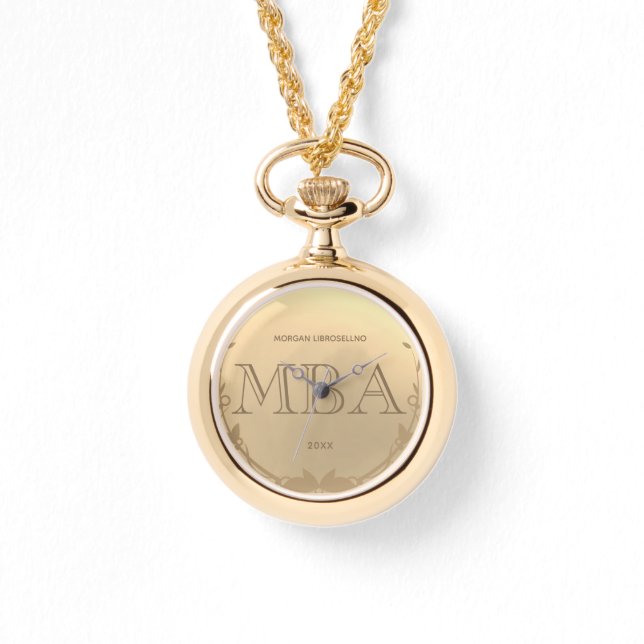 金ゴールド大学院名MBA卒業 腕時計 (正面)