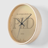 金ゴールド大学院名PhD卒業 壁時計 (傾斜)