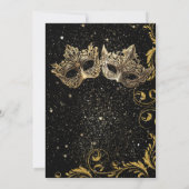 金ゴールド大晦日の仮面舞踏会招待状 招待状 (裏面)