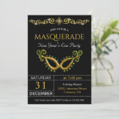 金ゴールド大晦日マスカレードパーティの招待状 招待状 (スタンド正面)