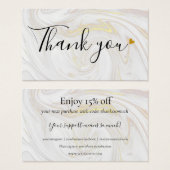金ゴールド大理石ありがとうショッピング割引カード (正面&裏面)