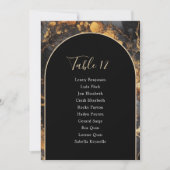 金ゴールド大理石およびアーチ型テーブル番号座席表 招待状 (正面)
