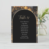金ゴールド大理石およびアーチ型テーブル番号座席表 招待状 (スタンド正面)