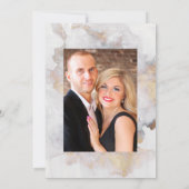 金ゴールド大理石の結婚幾何学的な写真 セーブザデート (裏面)