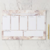 金ゴールド大理石ウィークリーカレンダー大きなティアウェイパッド ペーパーパッド (インサイチュ)