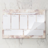 金ゴールド大理石ウィークリーカレンダー大きなティアウェイパッド ペーパーパッド (折り畳み)